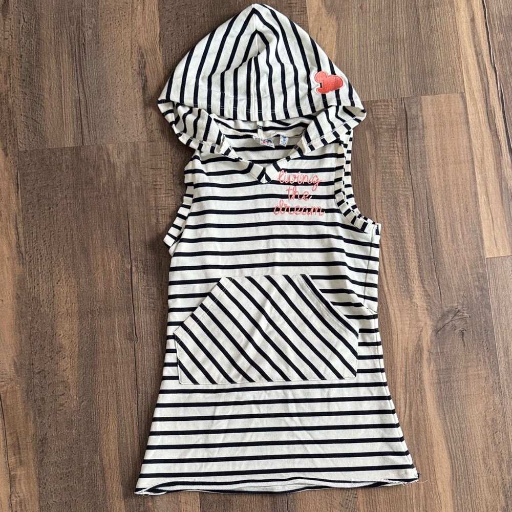 Junk Food Striped Sleeveless Hooded Dress